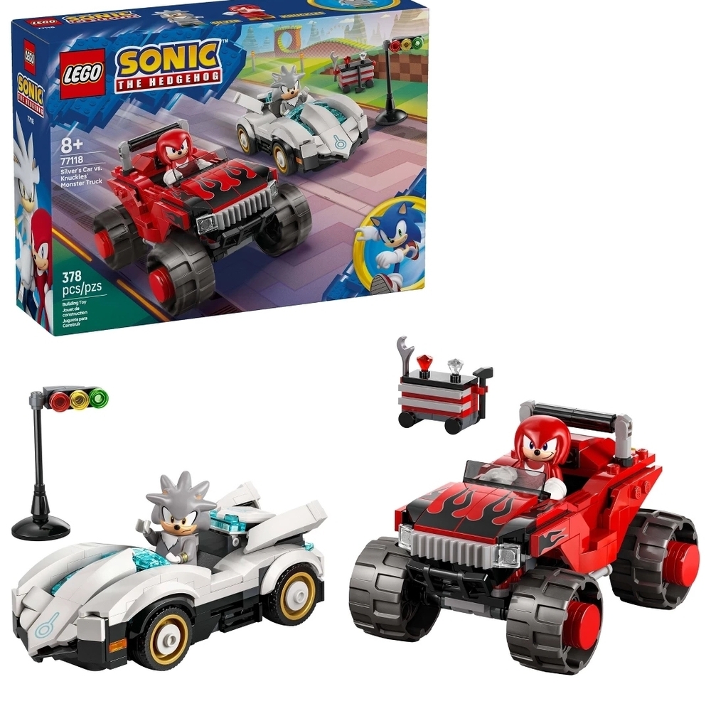 LEGO Sonic The Hedgehog Red and White Knuckles & Silver Racers Set
